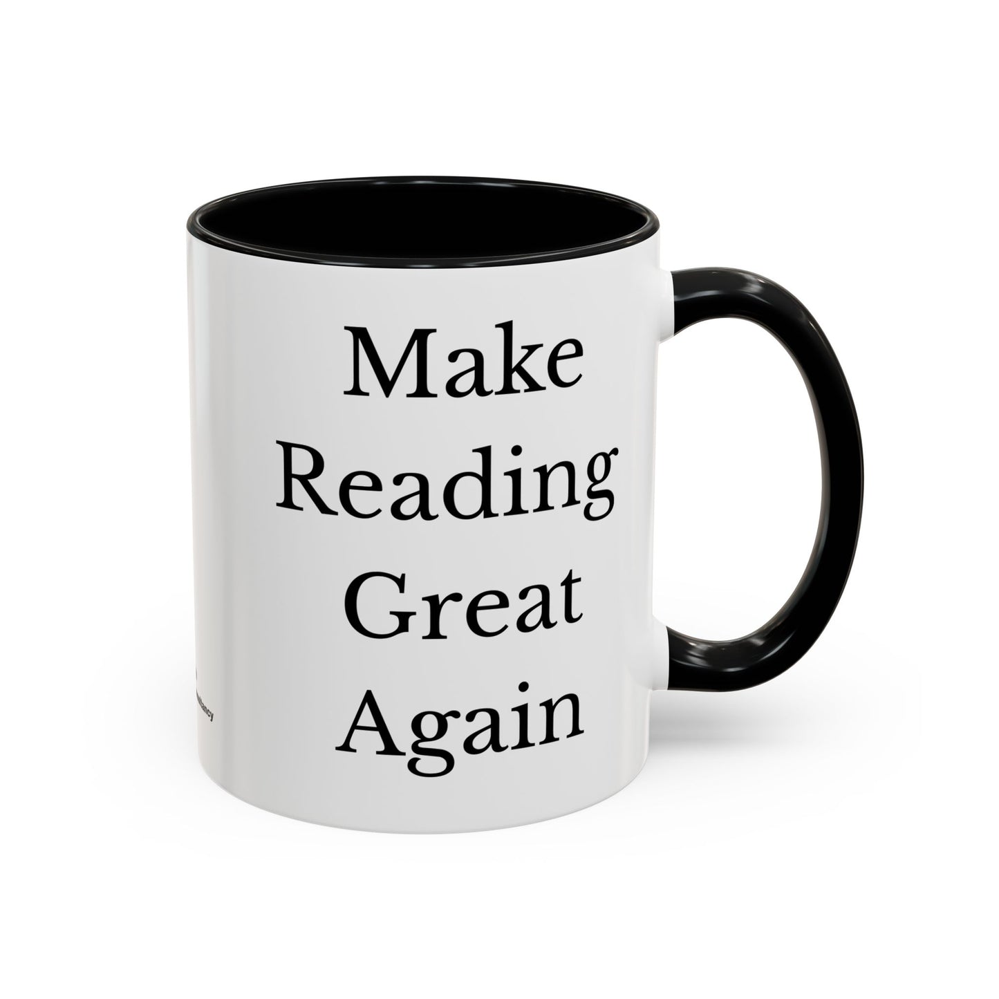 Make Reading Great Again Accent Mug – Black & White (11 oz & 15 oz)