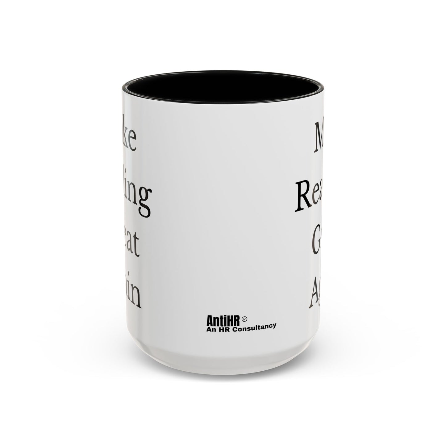 Make Reading Great Again Accent Mug – Black & White (11 oz & 15 oz)