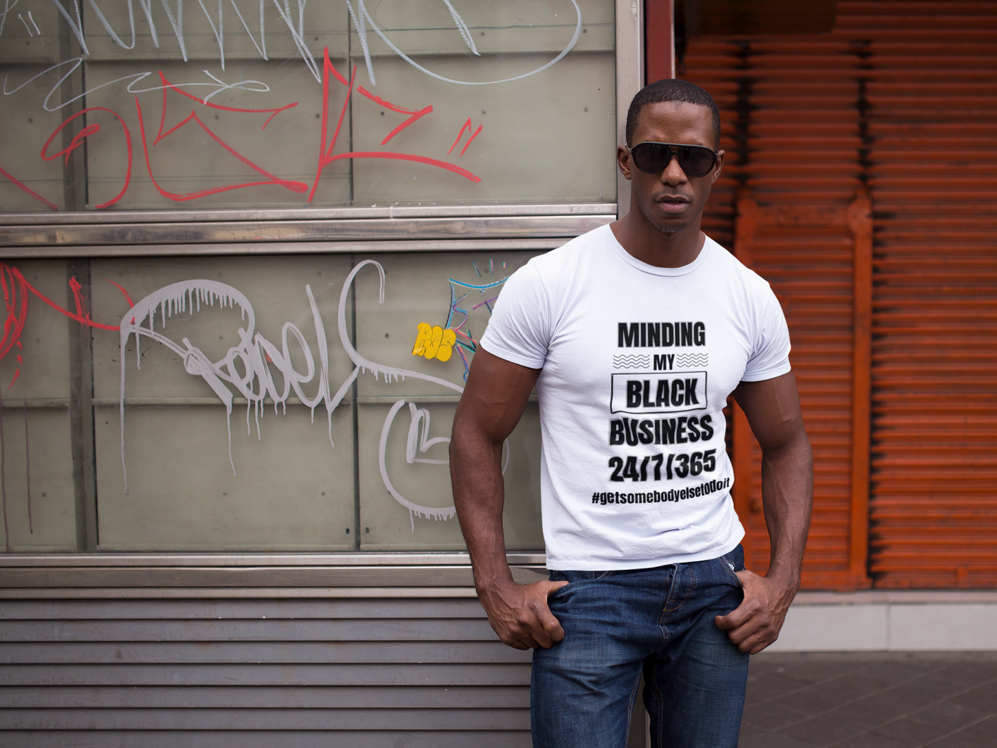Minding My Black Business 24-7-365 - Unisex Jersey Short Sleeve Tee - White