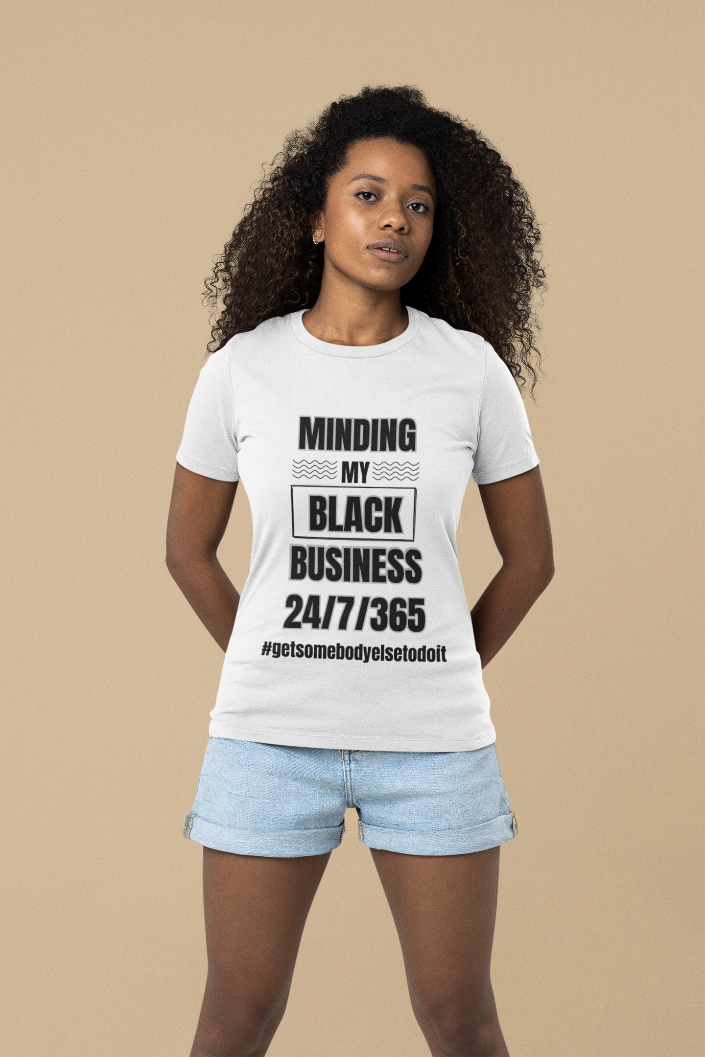 Minding My Black Business 24-7-365 - Unisex Jersey Short Sleeve Tee - White