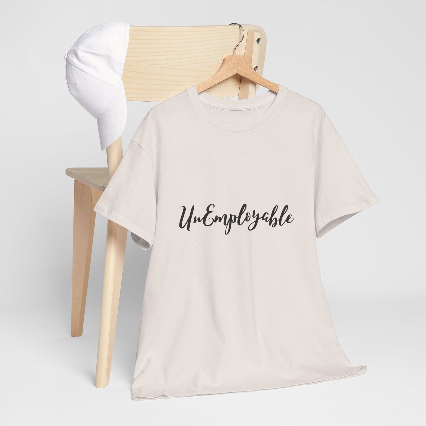 UnEmployable Script Unisex  Unisex Heavy Cotton Tee - Multiple colors (Black Lettering)