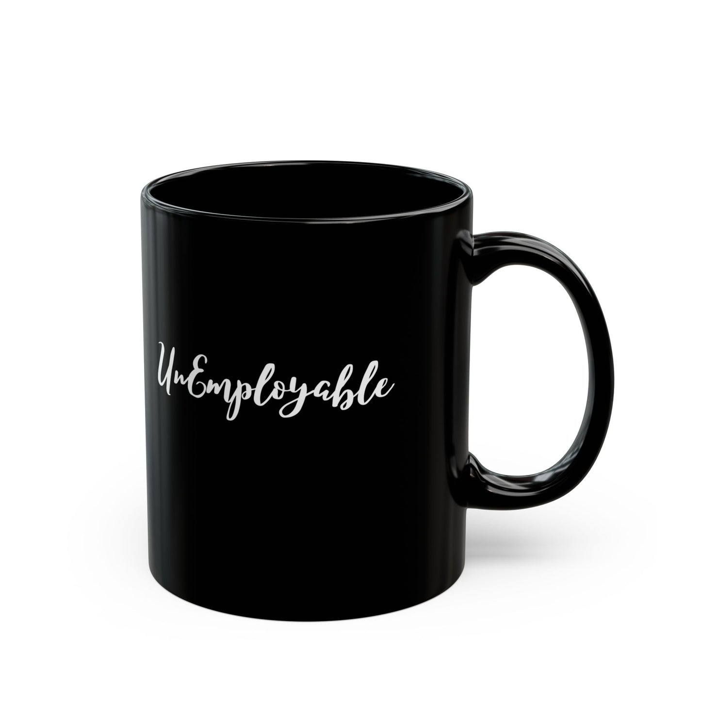 UnEmployable Coffee Mug 11 oz, Black/White