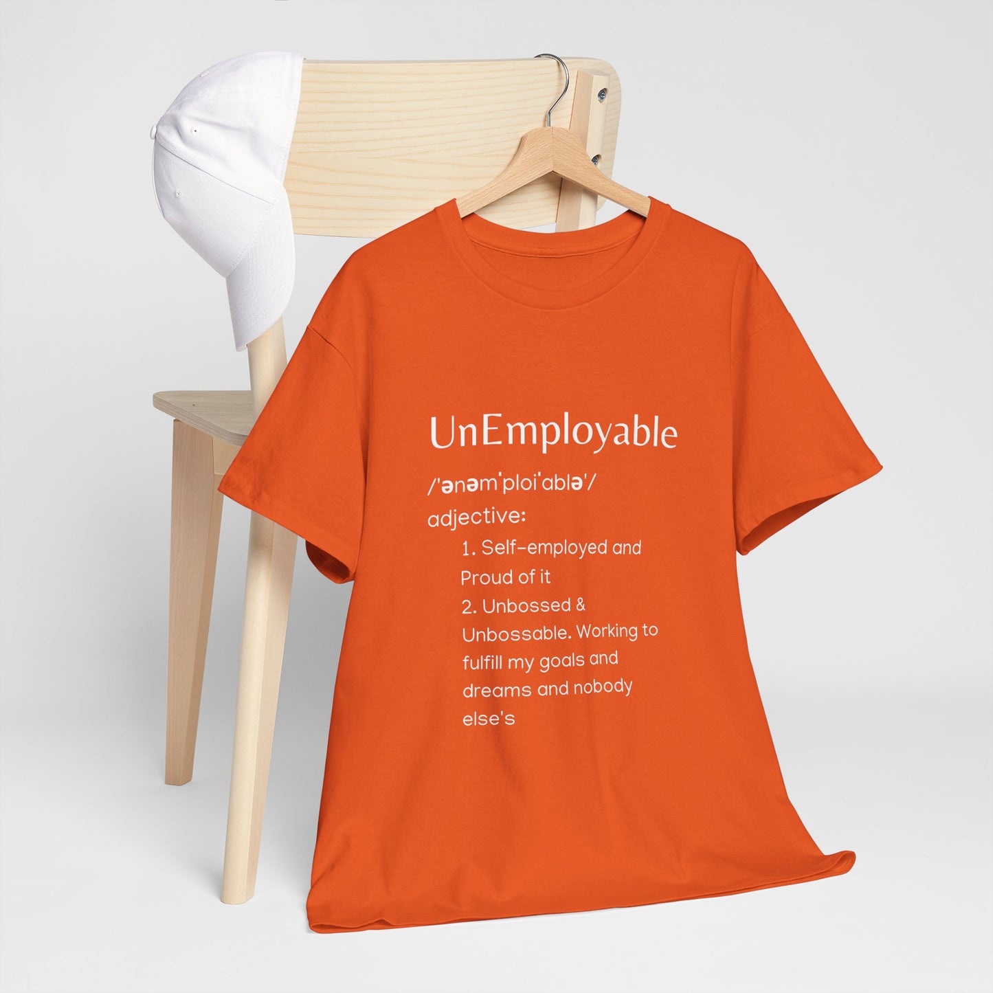 UnEmployable (Adj) Unisex  Unisex Heavy Cotton Tee - Multiple colors (White Lettering)