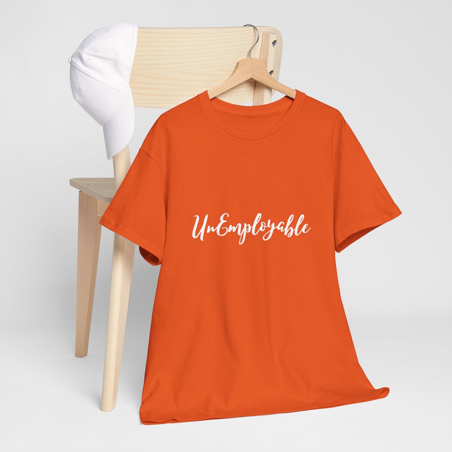 UnEmployable Script Unisex  Unisex Heavy Cotton Tee - Multiple colors (White Lettering)