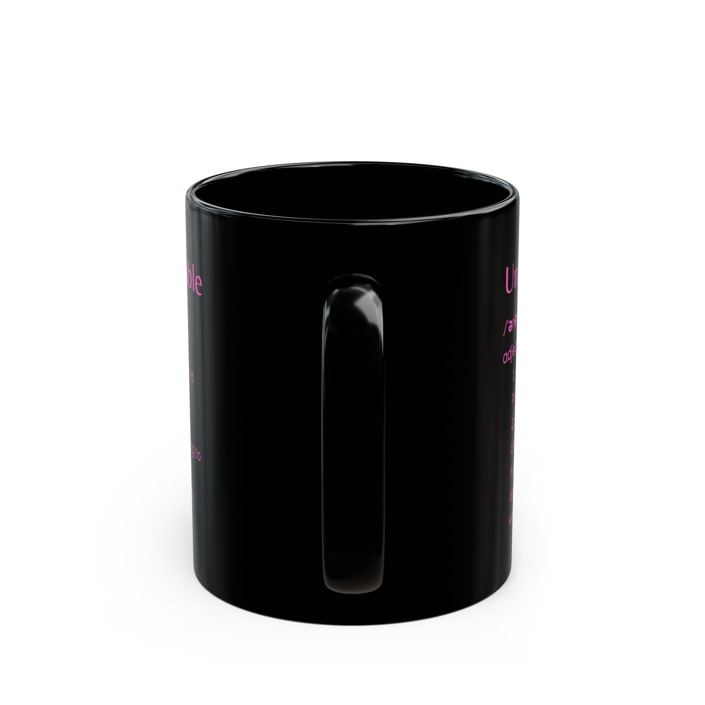 UnEmployable (Adj) Coffee Mug 11 oz, Black/Pink