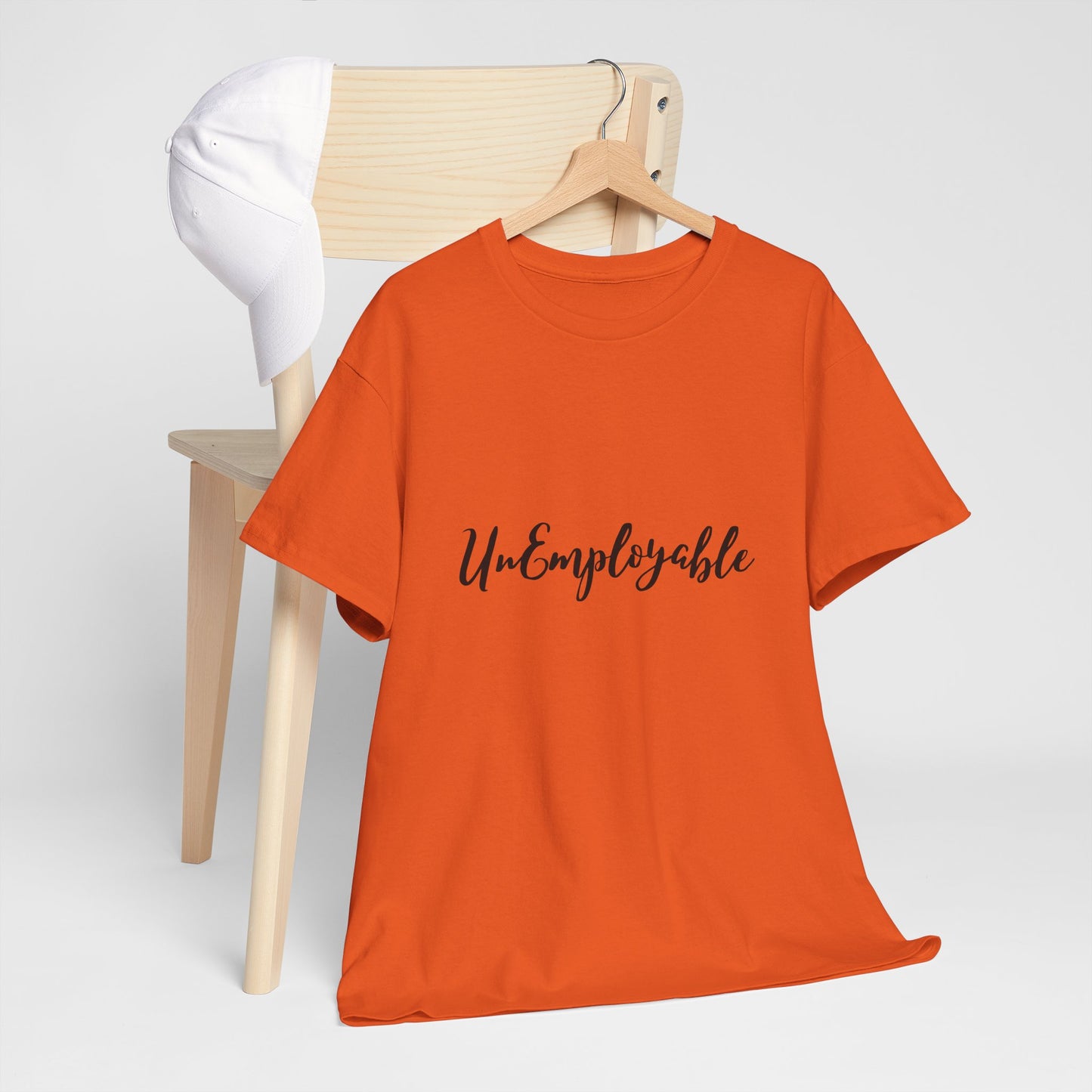 UnEmployable Script Unisex  Unisex Heavy Cotton Tee - Multiple colors (Black Lettering)