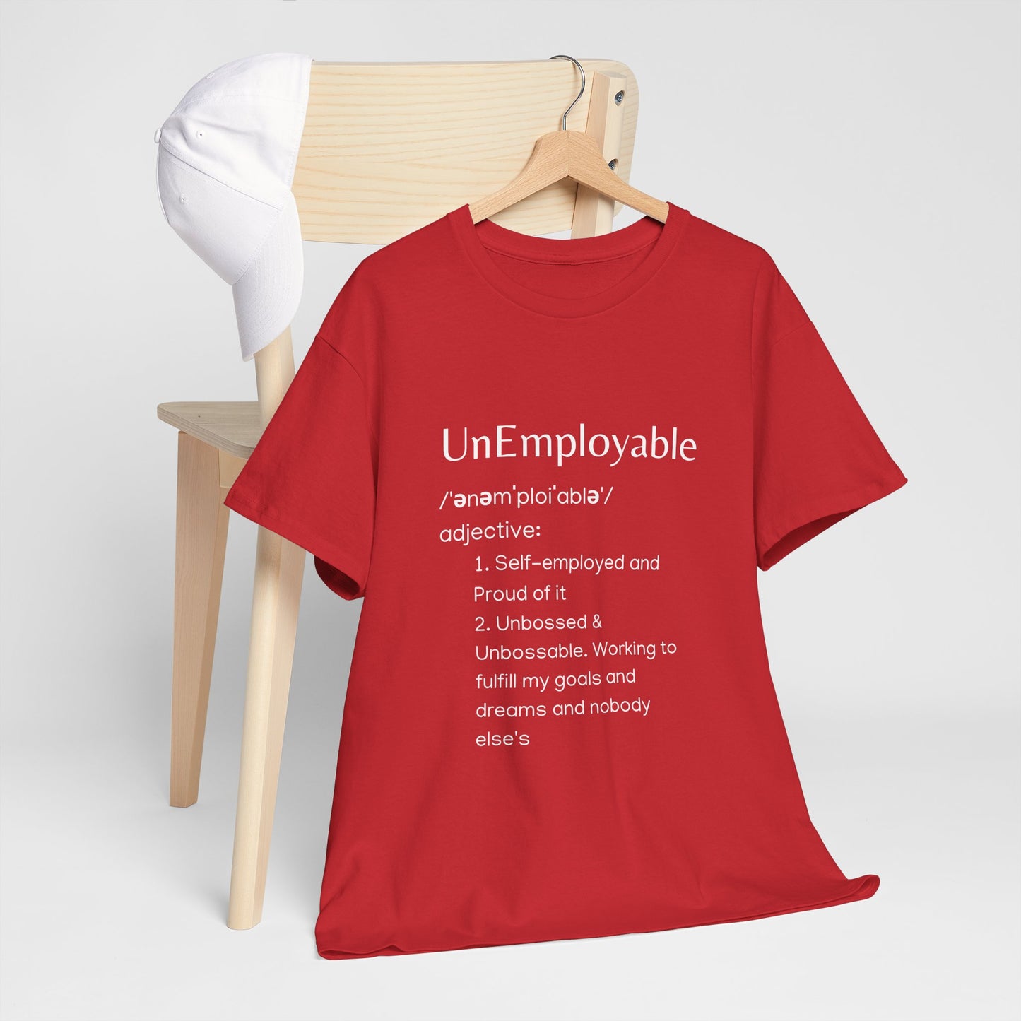 UnEmployable (Adj) Unisex  Unisex Heavy Cotton Tee - Multiple colors (White Lettering)