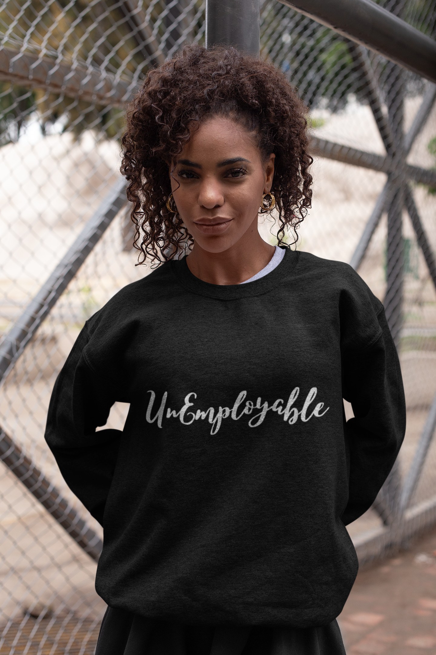 UnEmployable Script Sweatshirt - Unisex Midweight Softstyle Fleece Crewneck Sweatshirt - Black, Charcoal, Red, Green