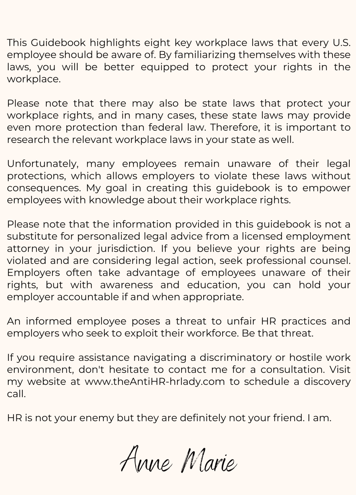 The AntiHR Roadmap to Understanding Your Workplace Rights