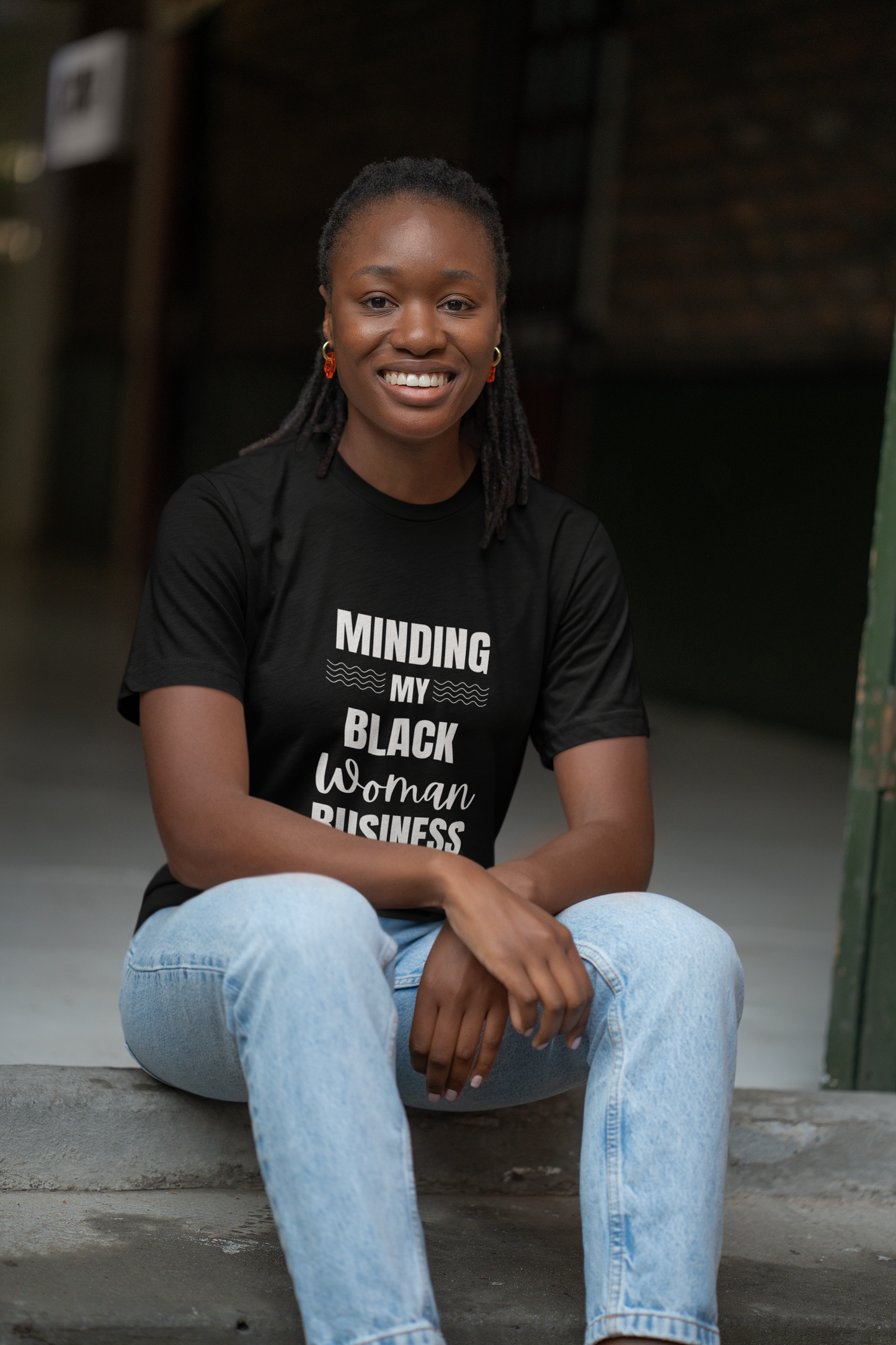 Minding My Black Woman Business #getsomebodyelsetodoit - Unisex Jersey Short Sleeve Tee - Black, Gray and Red