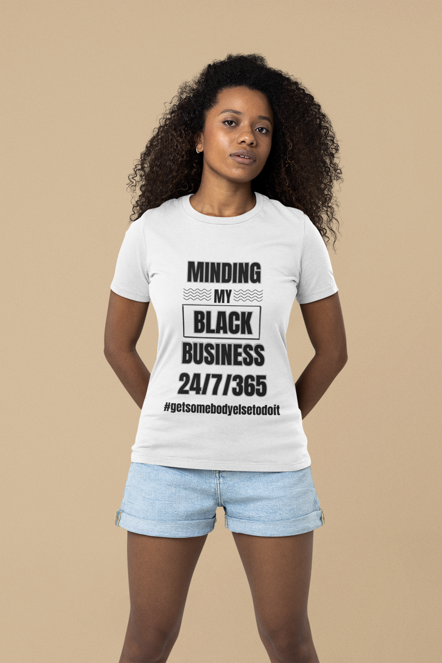 Minding My Black Business 24-7-365   -  Unisex Jersey Short Sleeve Tee - White