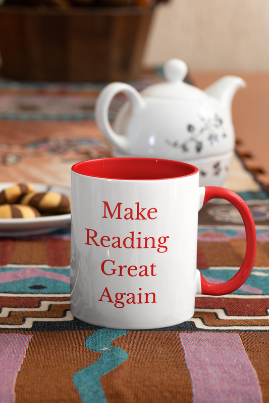 Make Reading Great Again Accent Mug (11 oz & 15 oz) Red/White