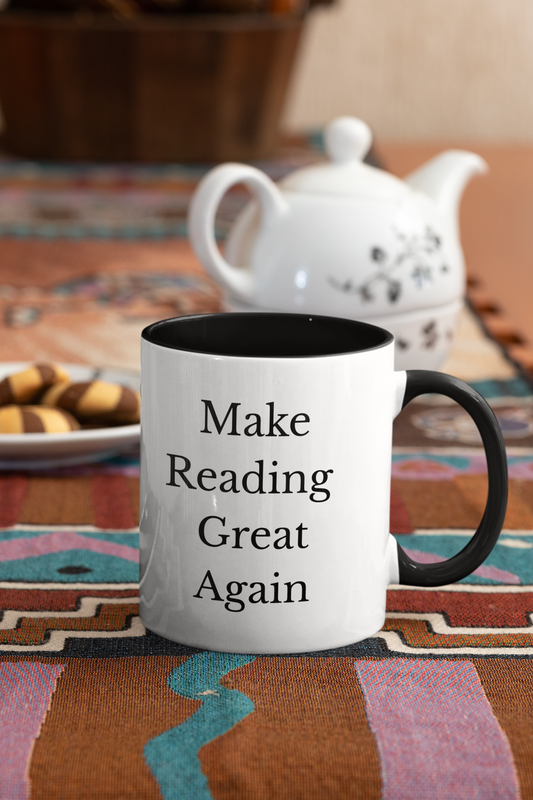 Make Reading Great Again Accent Mug – Black & White (11 oz & 15 oz)